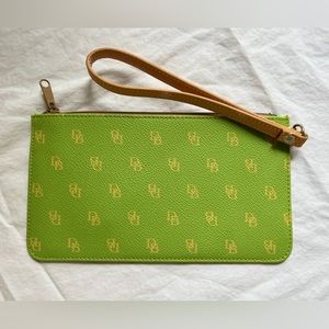 Dooney & Bourke Green Monogram Wristlet Small